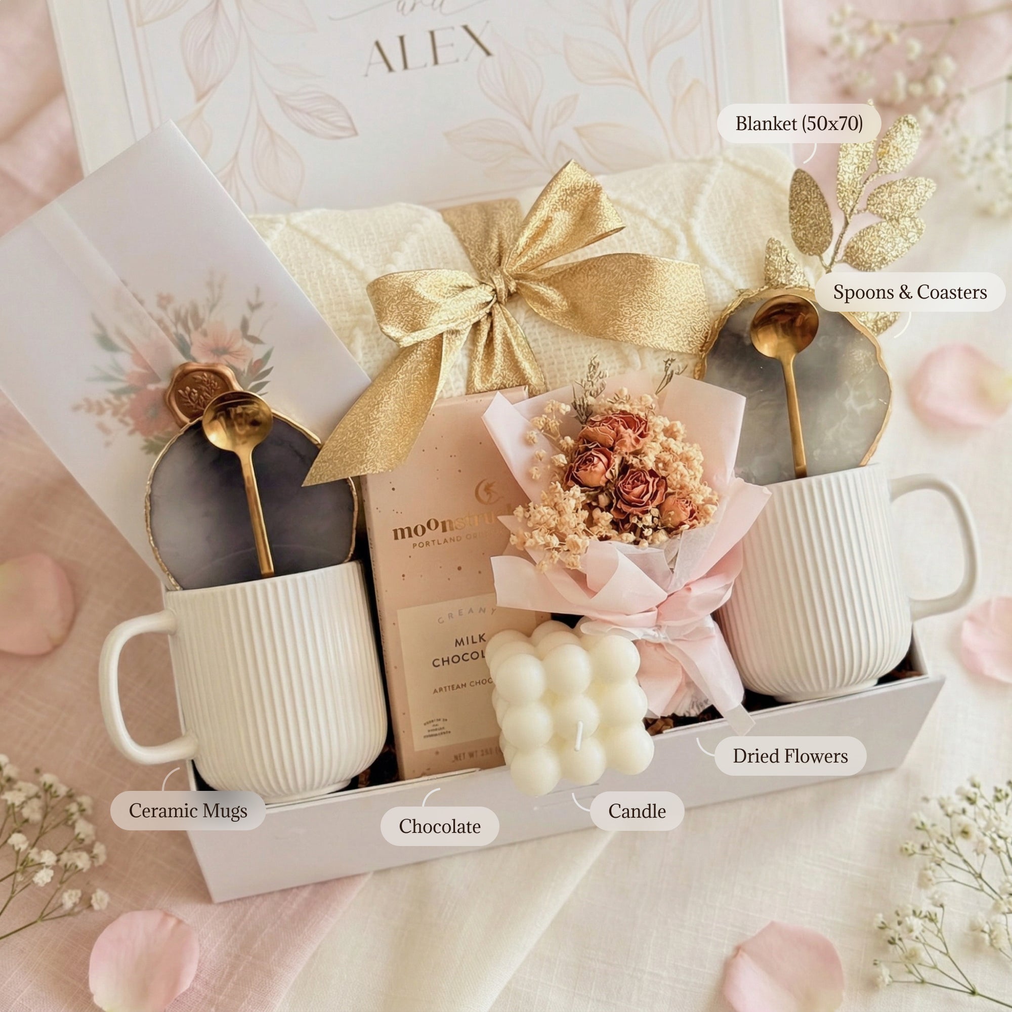 Golden Love Story Box — inside view