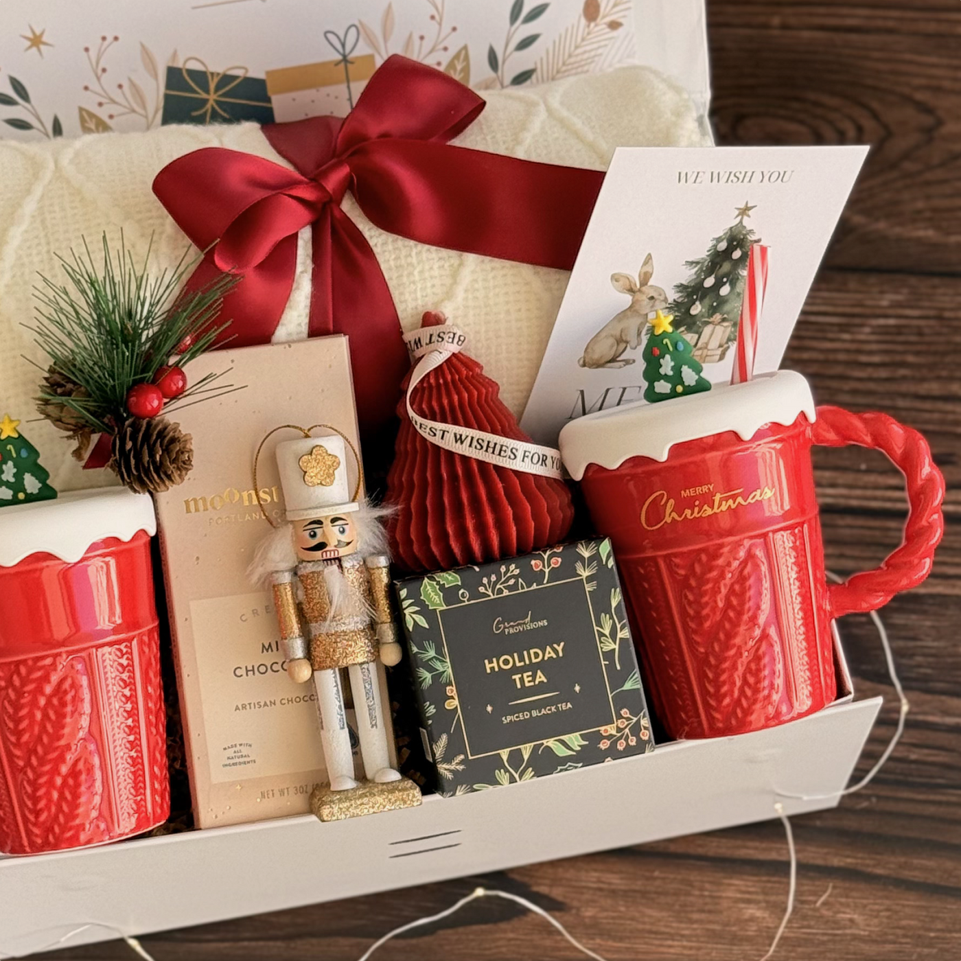 Fireside Duo Ornament Box — inside view
