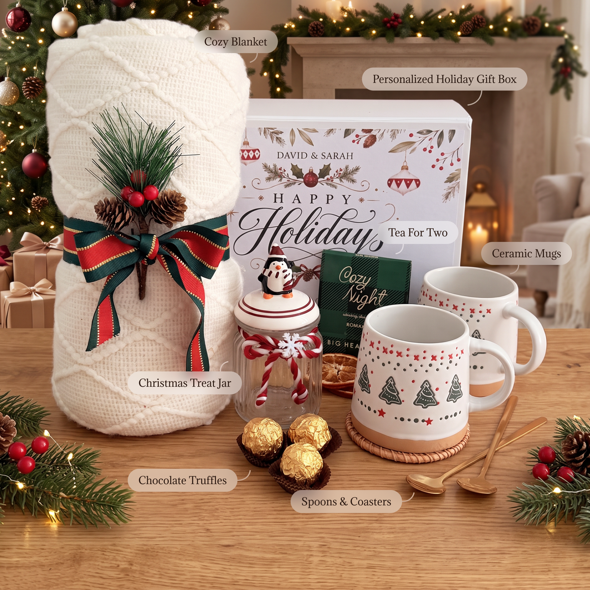 Orange Chocolate Mug Pair Box — inside view
