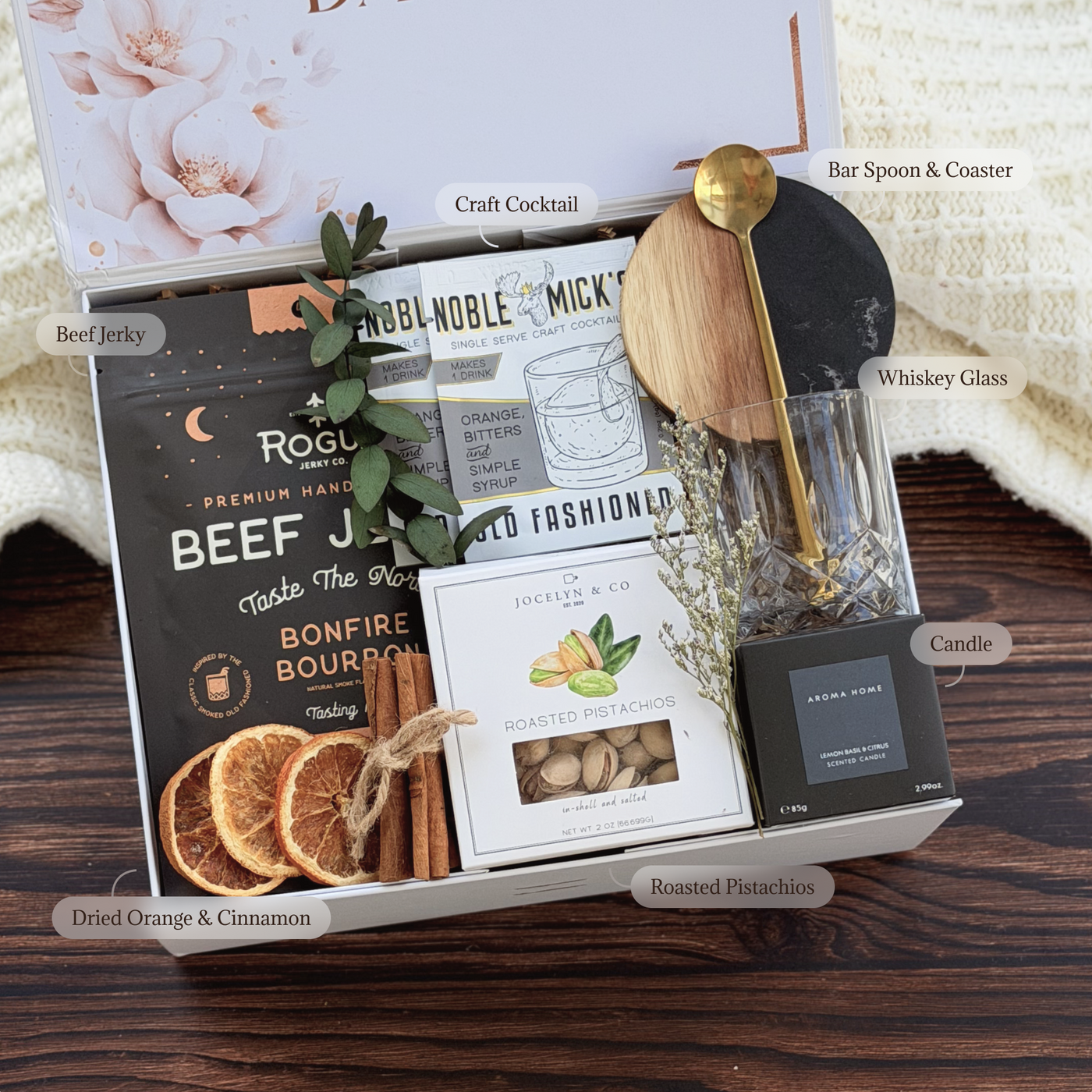 Whiskey & Jerky Toast Box — inside view