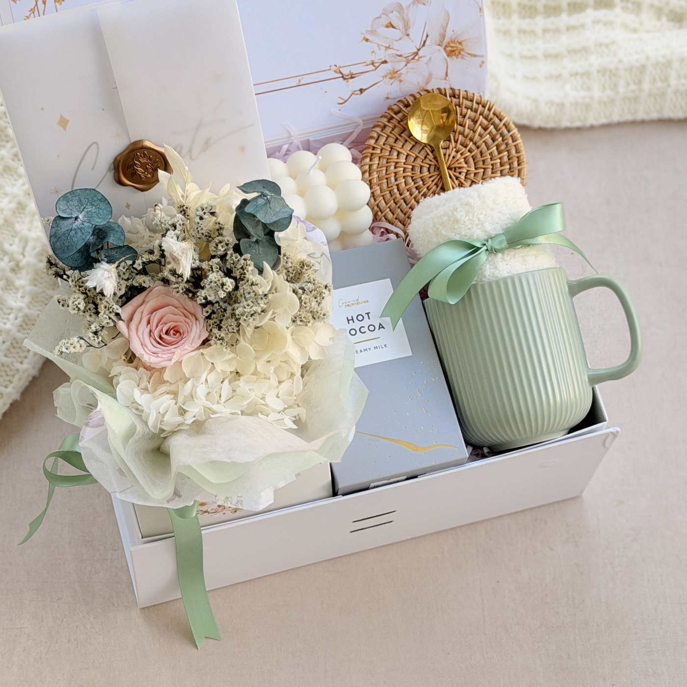 Dried Bloom & Cocoa Spoon Box — front view