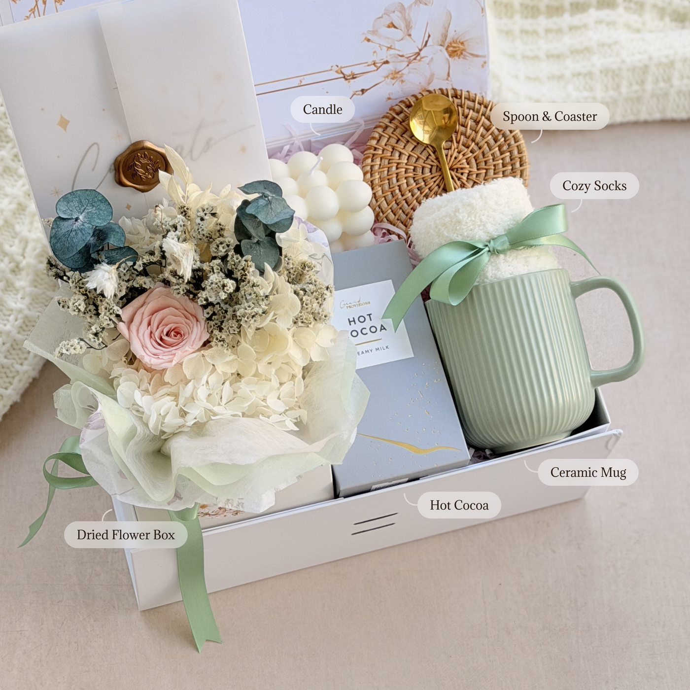 Dried Bloom & Cocoa Spoon Box — inside view