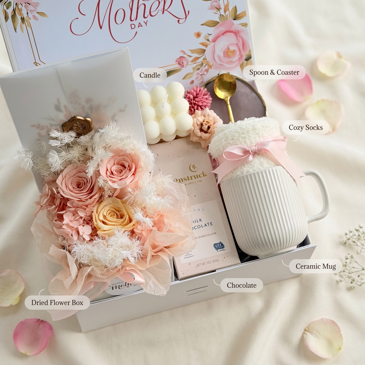 Cozy Blooms Gift Box — inside view
