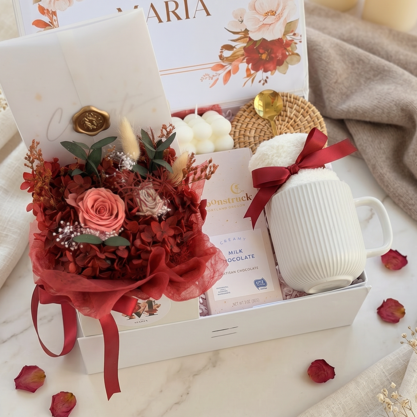 Dried Bloom Mug & Candle Box — front view