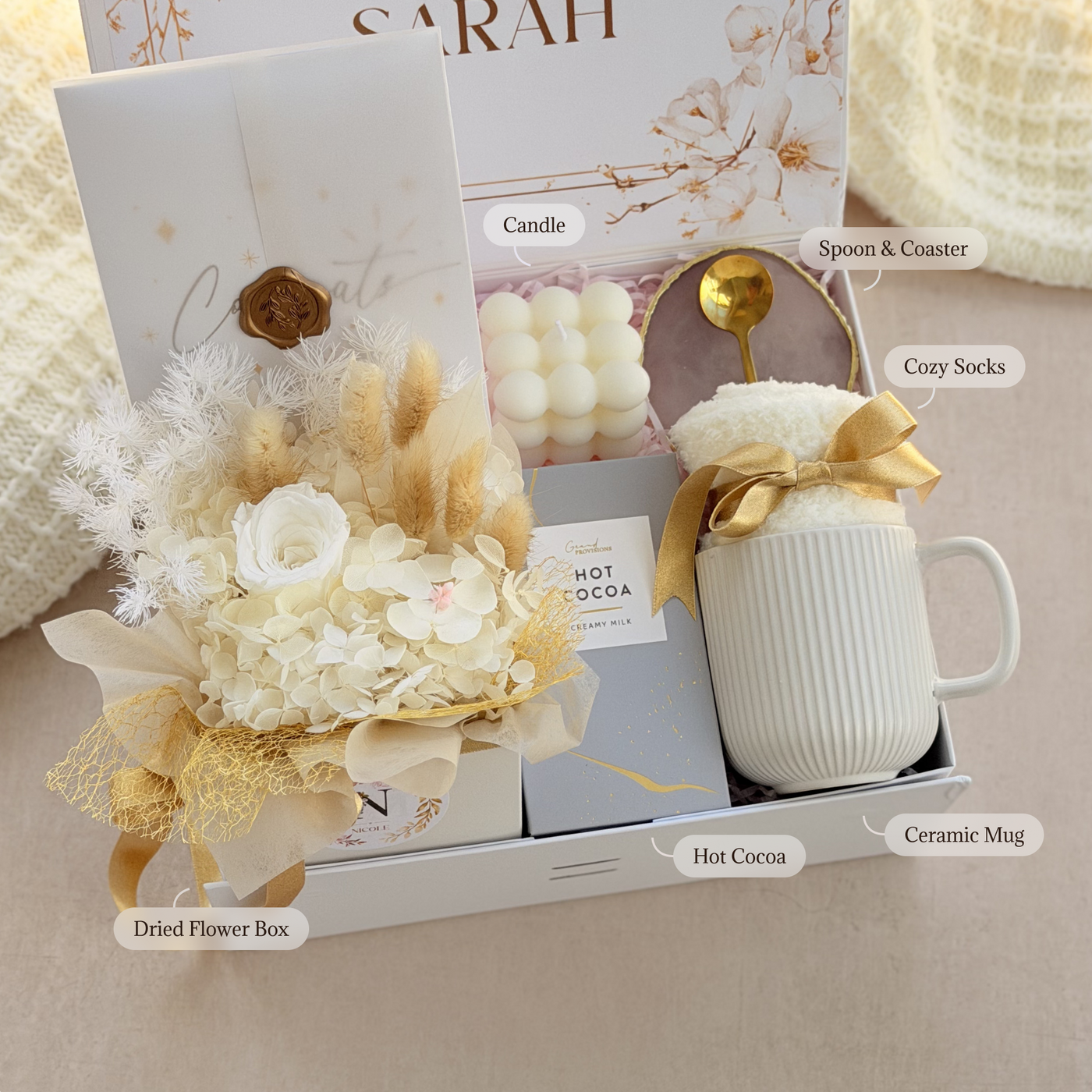 Dried Petal Hearth Box — inside view