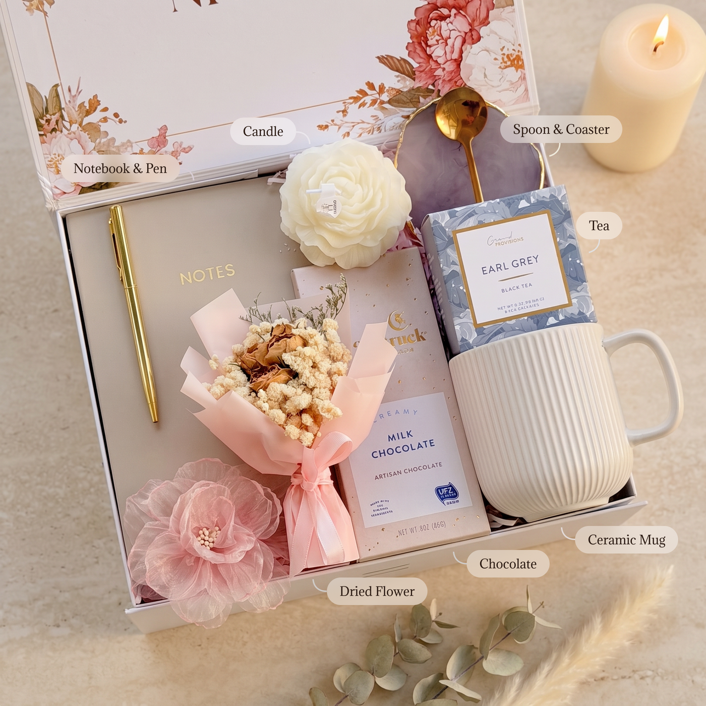 Notes & Dried Petals Box — inside view