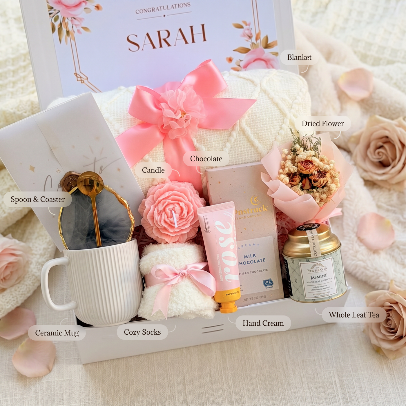 Heartstring Comfort Basket — inside view