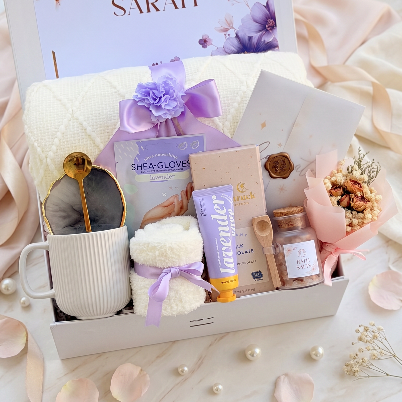 Shea Butter & Blanket Comfort Box — front view