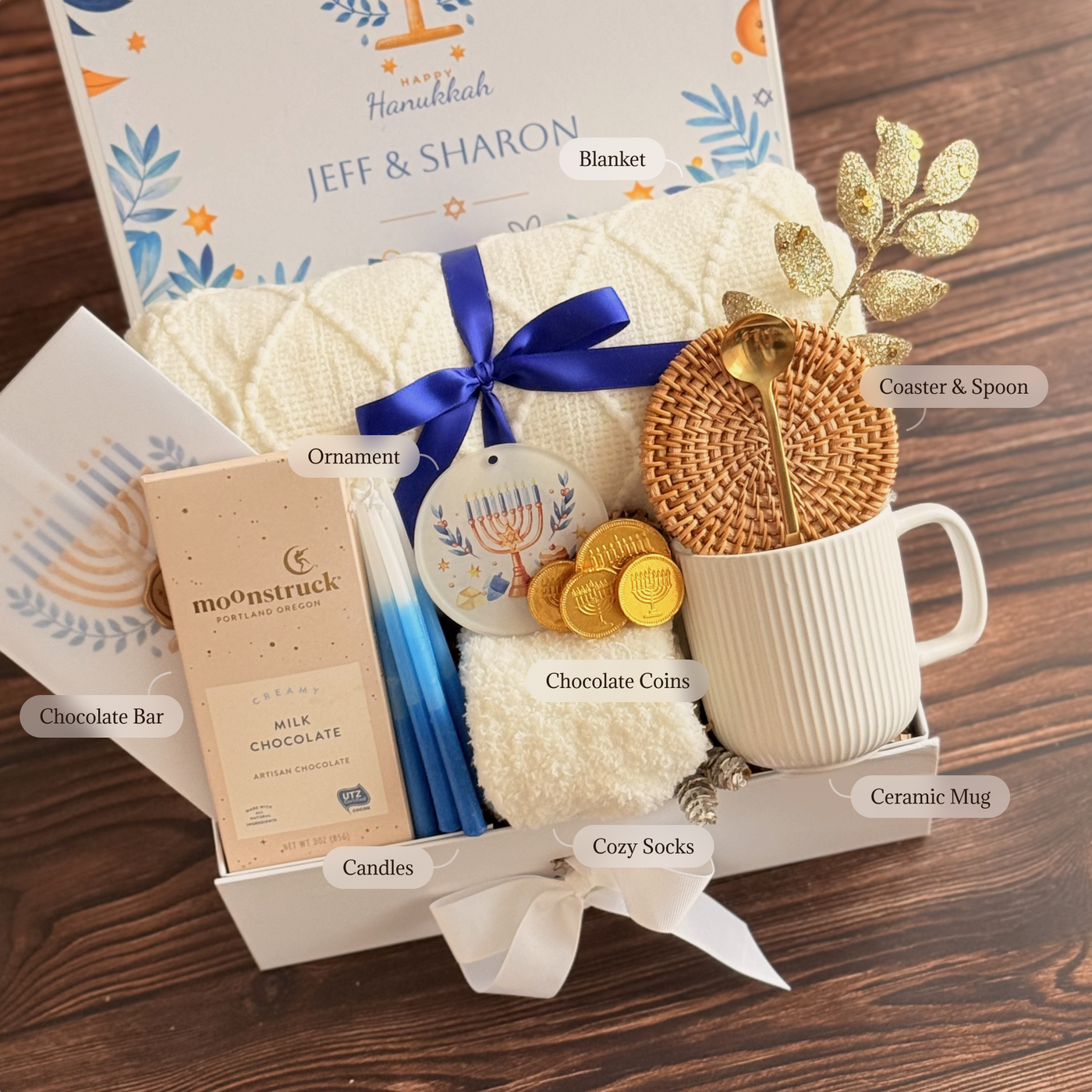 Hanukkah Chocolate Coins Box — inside view