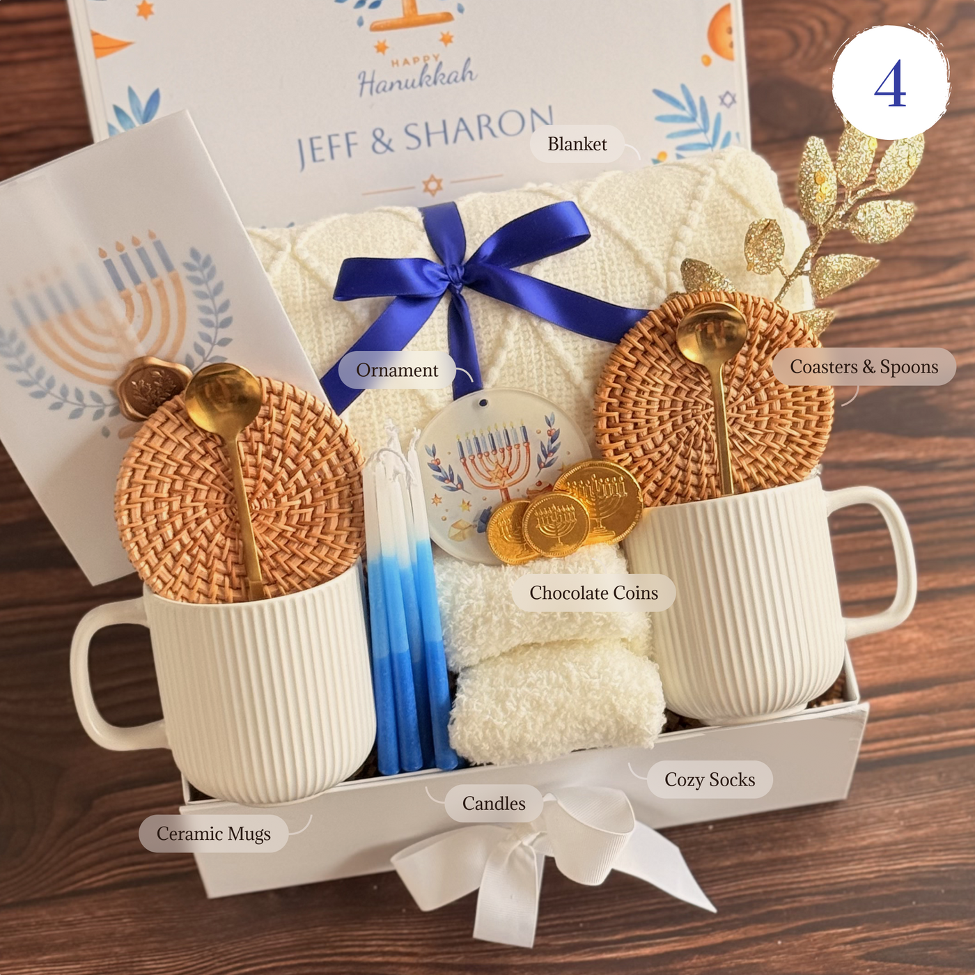 Hanukkah Coins & Cocoa Duo Box — inside view