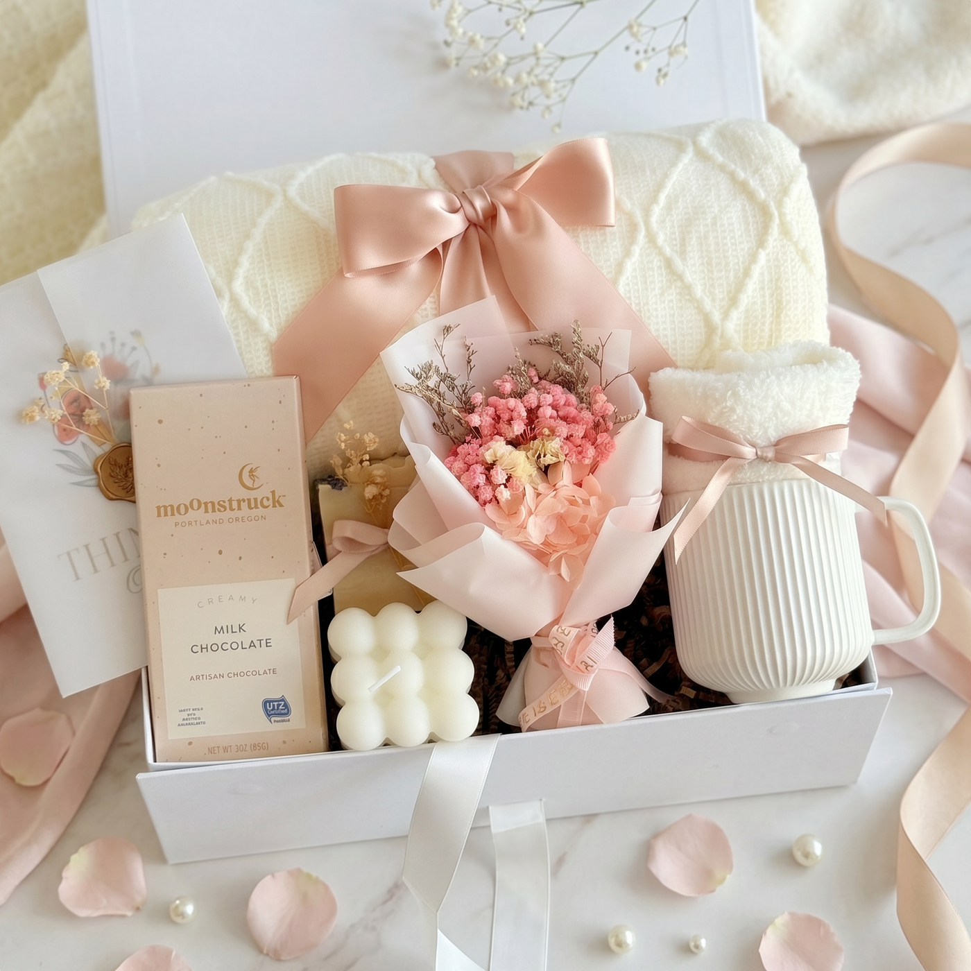 Sweetheart Blanket & Bloom Box — front view