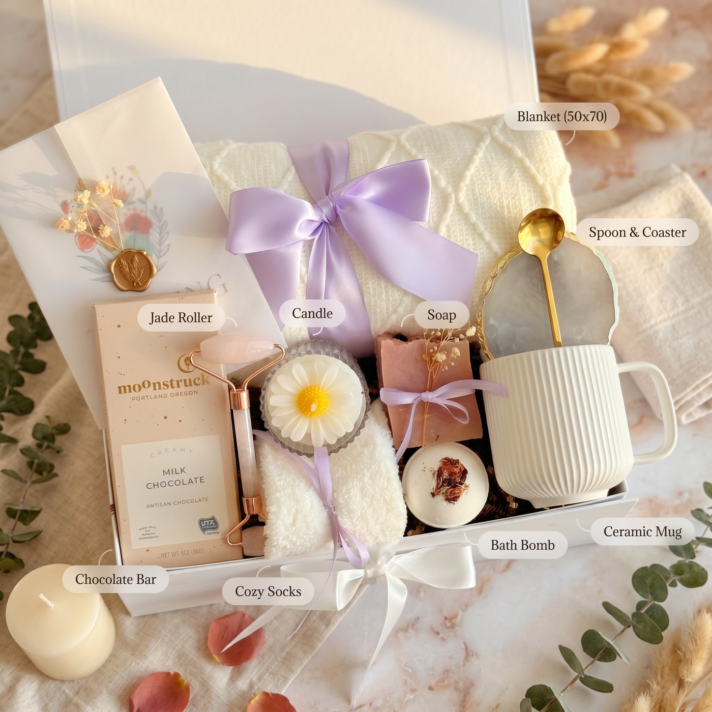 Jade Roller Wellness Box — inside view