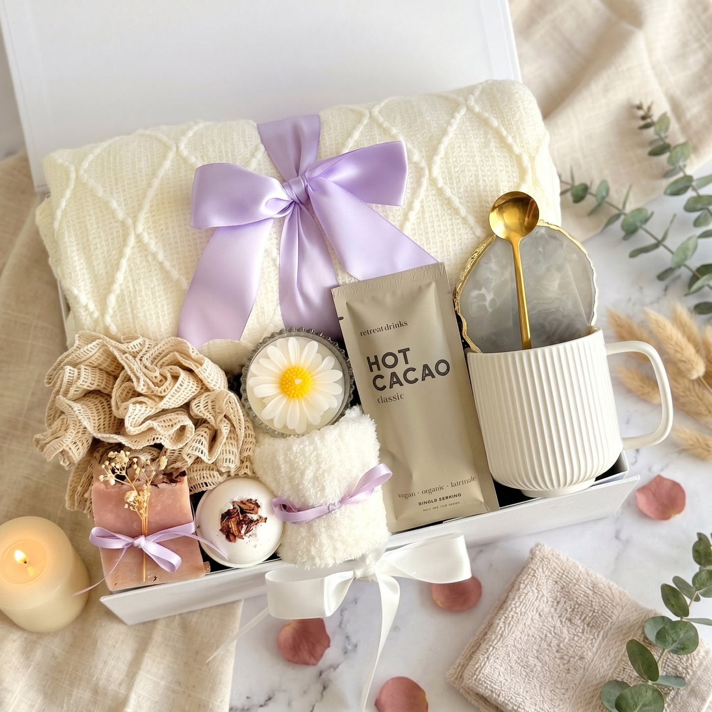 Warm Wishes Comfort Box — front view