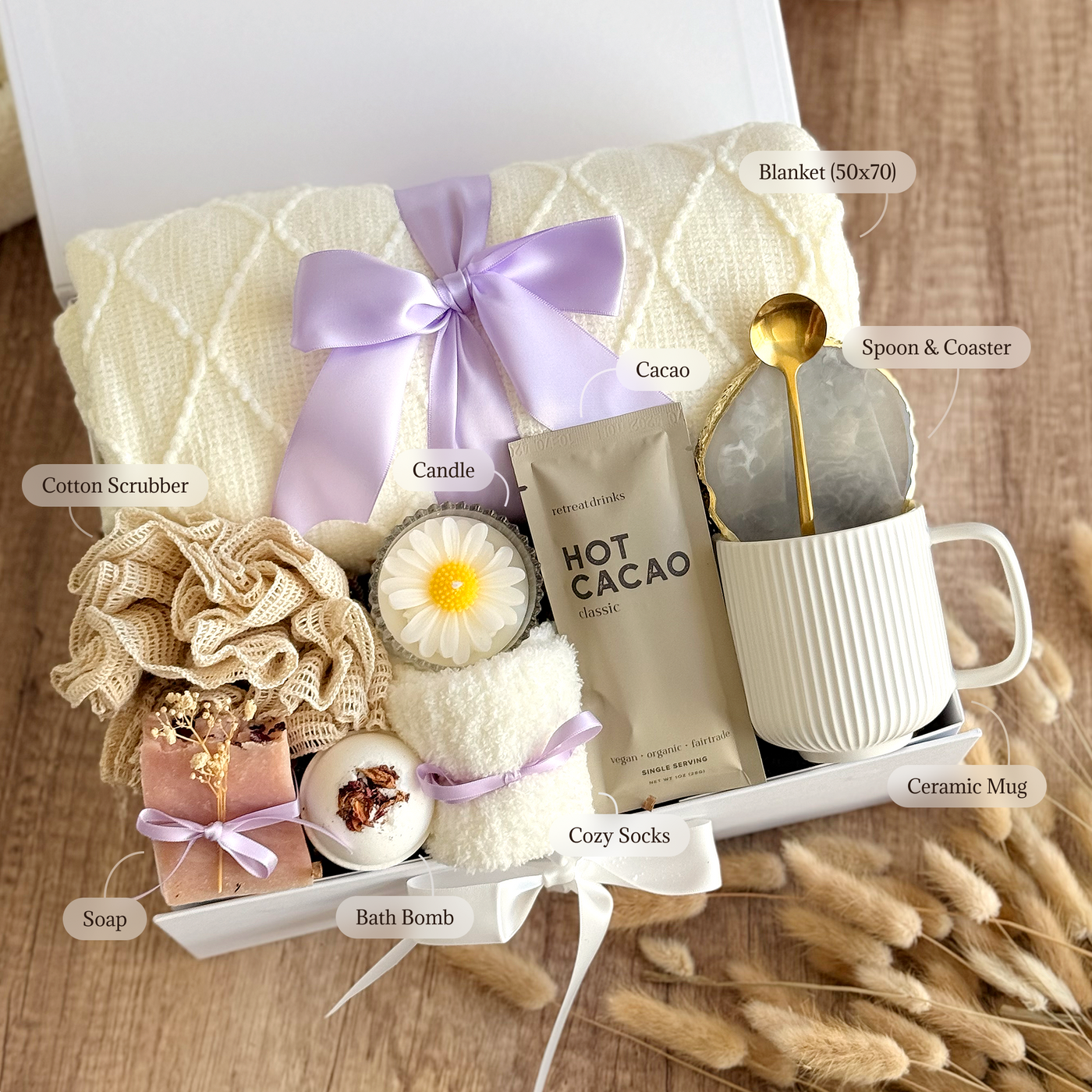 Warm Wishes Comfort Box — inside view