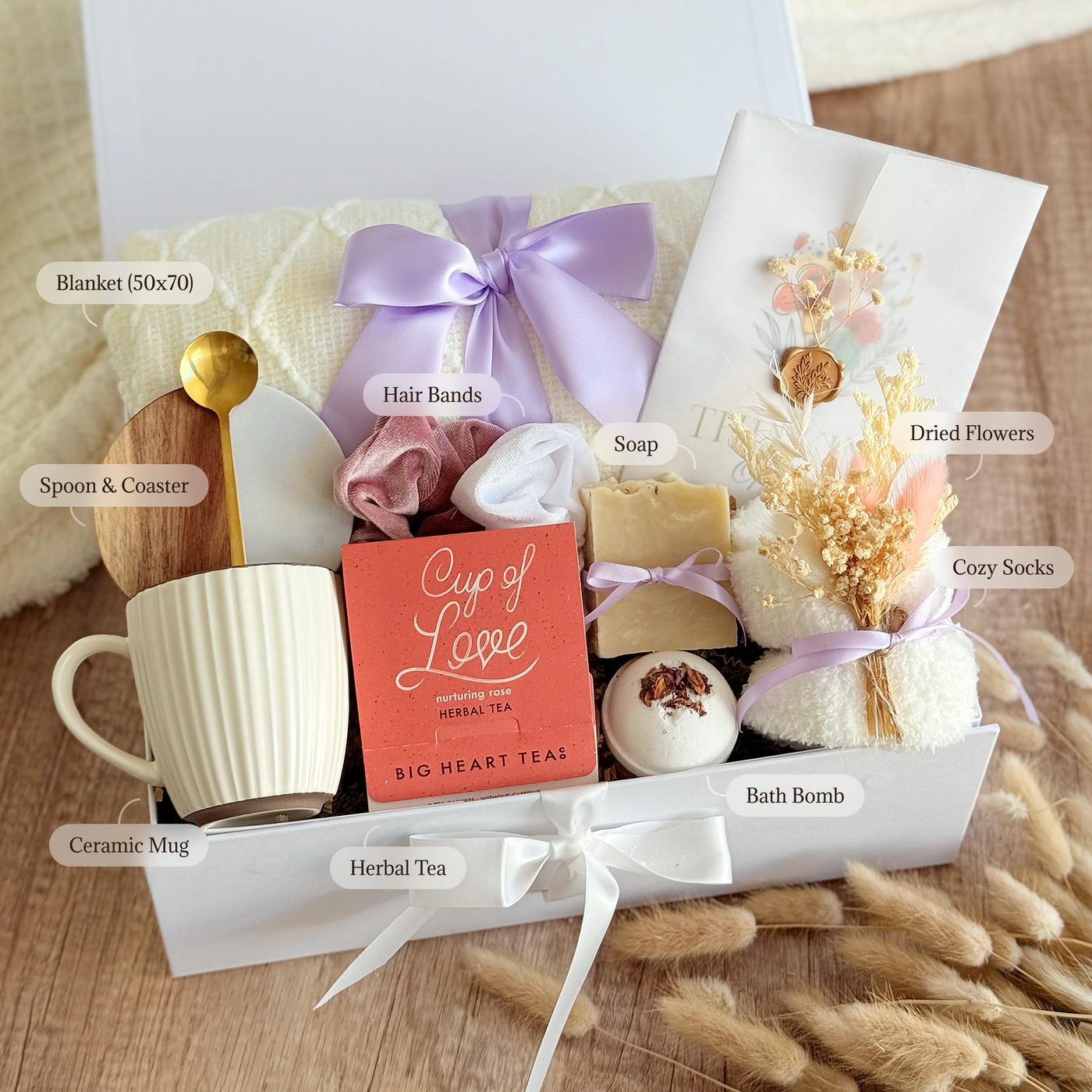 Heart & Herbal Tea Retreat Box — inside view