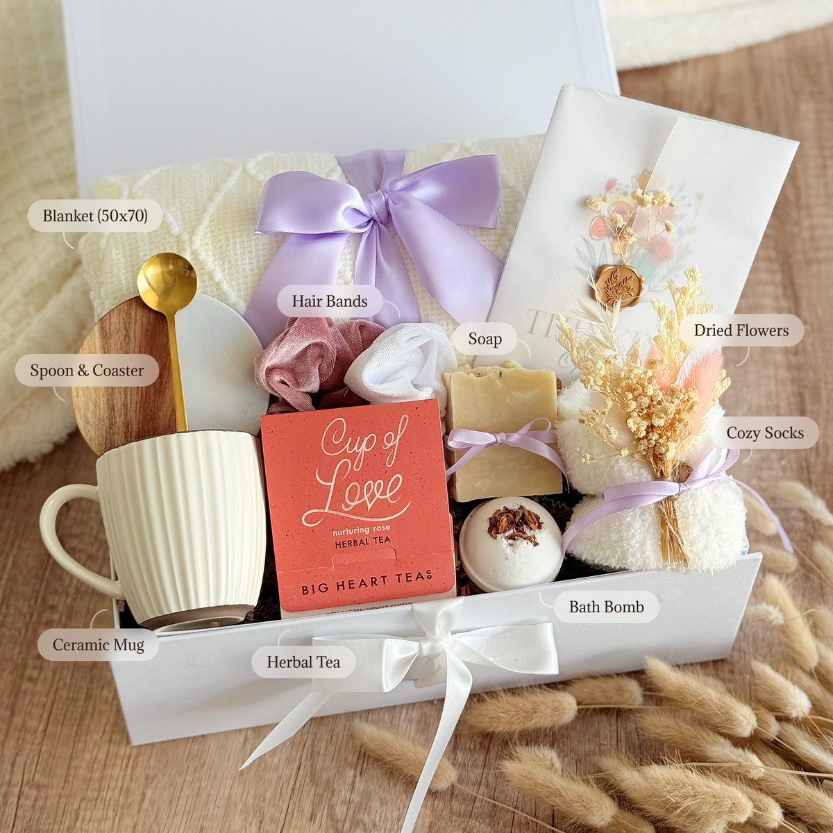 Heart & Herbal Tea Retreat Box — inside view