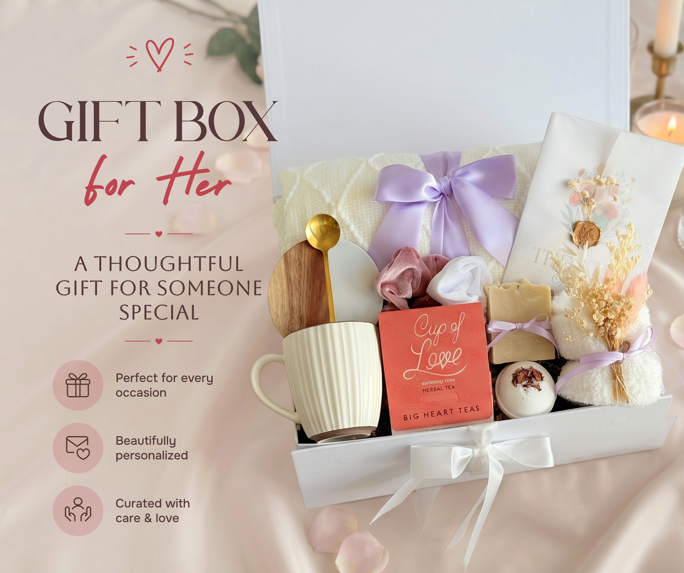 Blanket & Bath Bomb Retreat Box — close-up detail 3