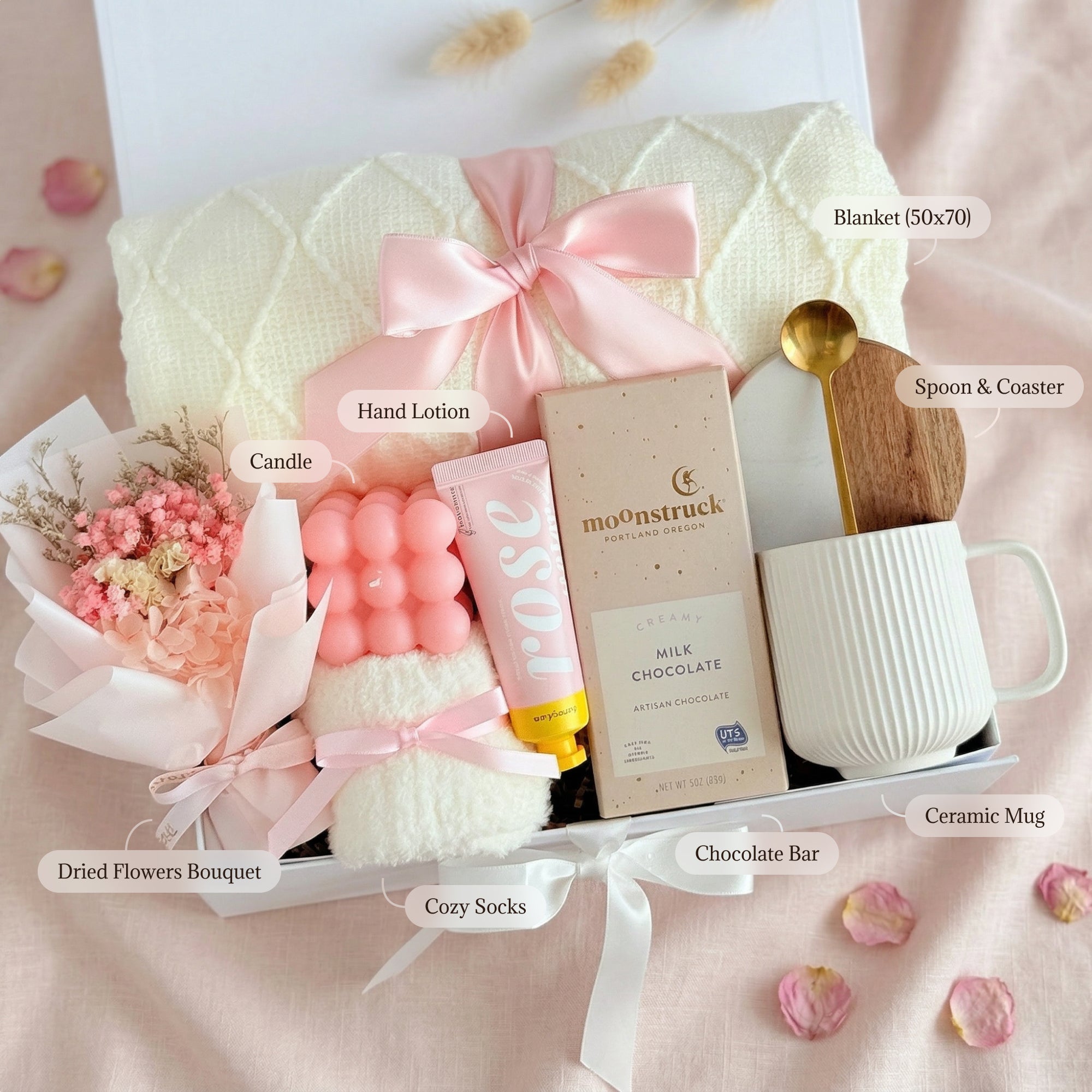 Blush Self-Care Moments Box — inside view