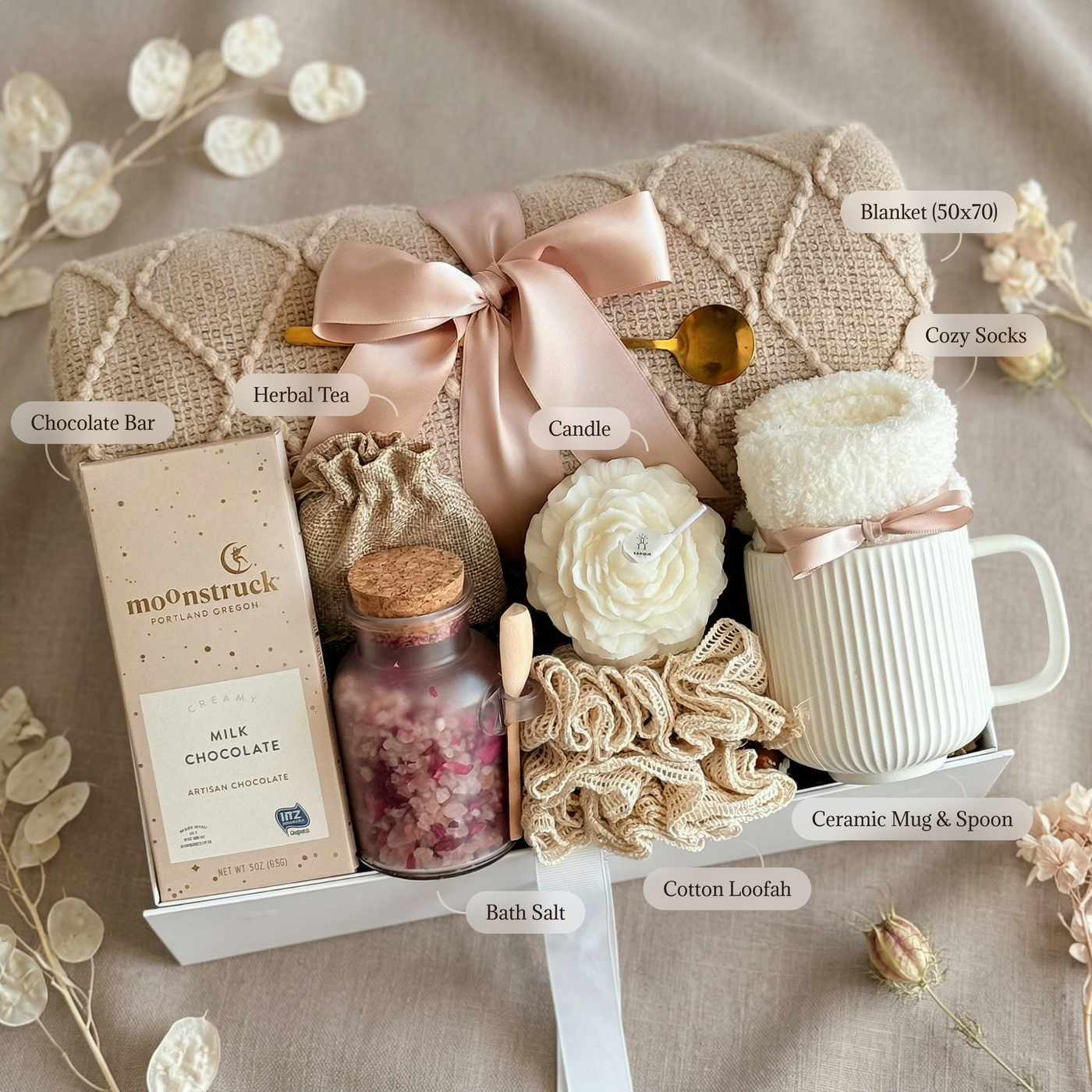 Bath Salt & Cocoa Retreat Box — inside view