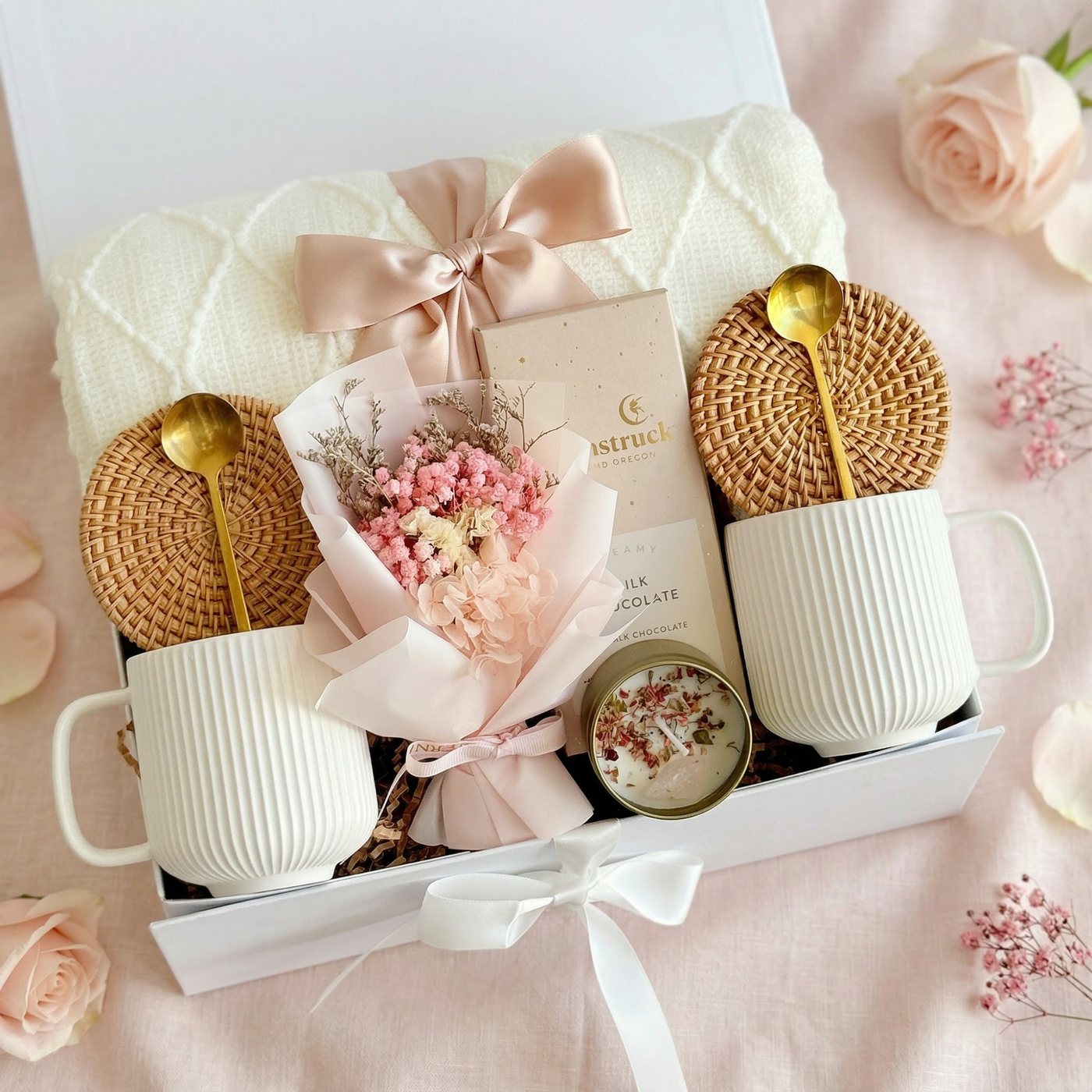 Two Mugs & Bouquet Box — front view