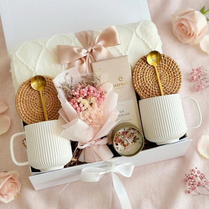 Two Mugs & Bouquet Box