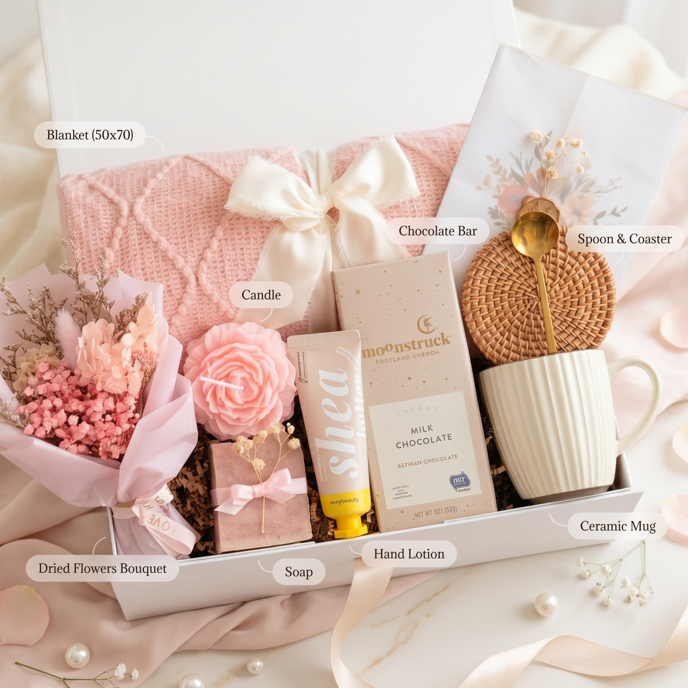 Soap, Spoon & Blanket Retreat Box — inside view