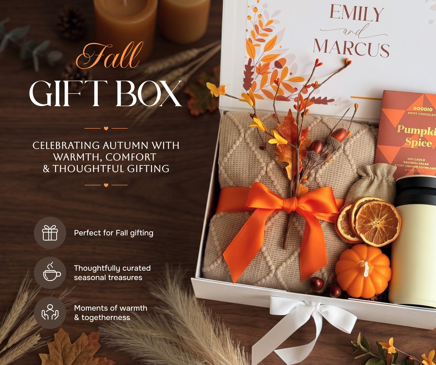 Autumn Twig & Honey Comfort Box — close-up detail 3