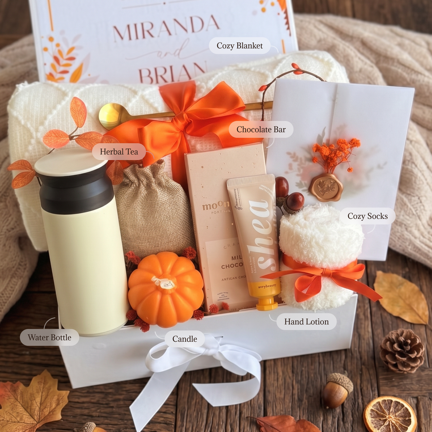 Herbal Tea & Lotion Retreat Box — inside view