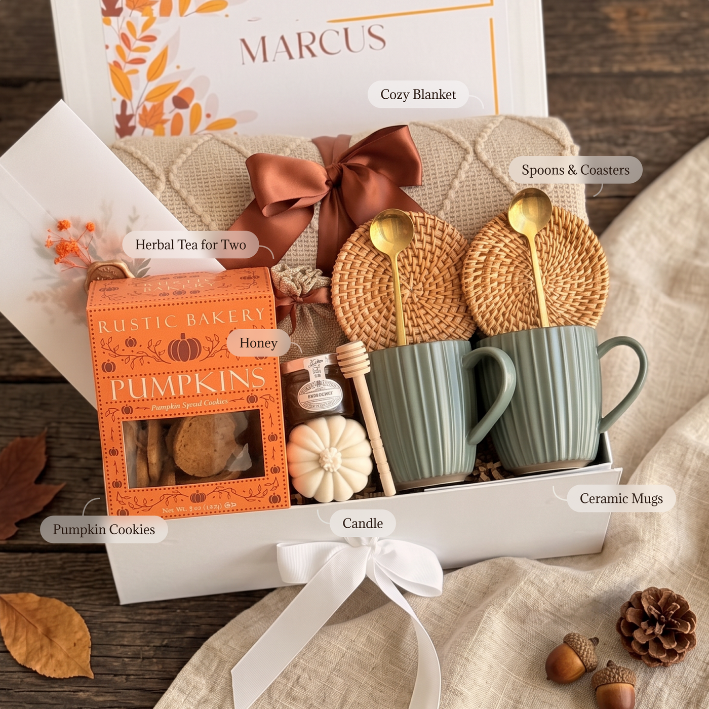 Pumpkin Cookie & Honey Mug Box — inside view