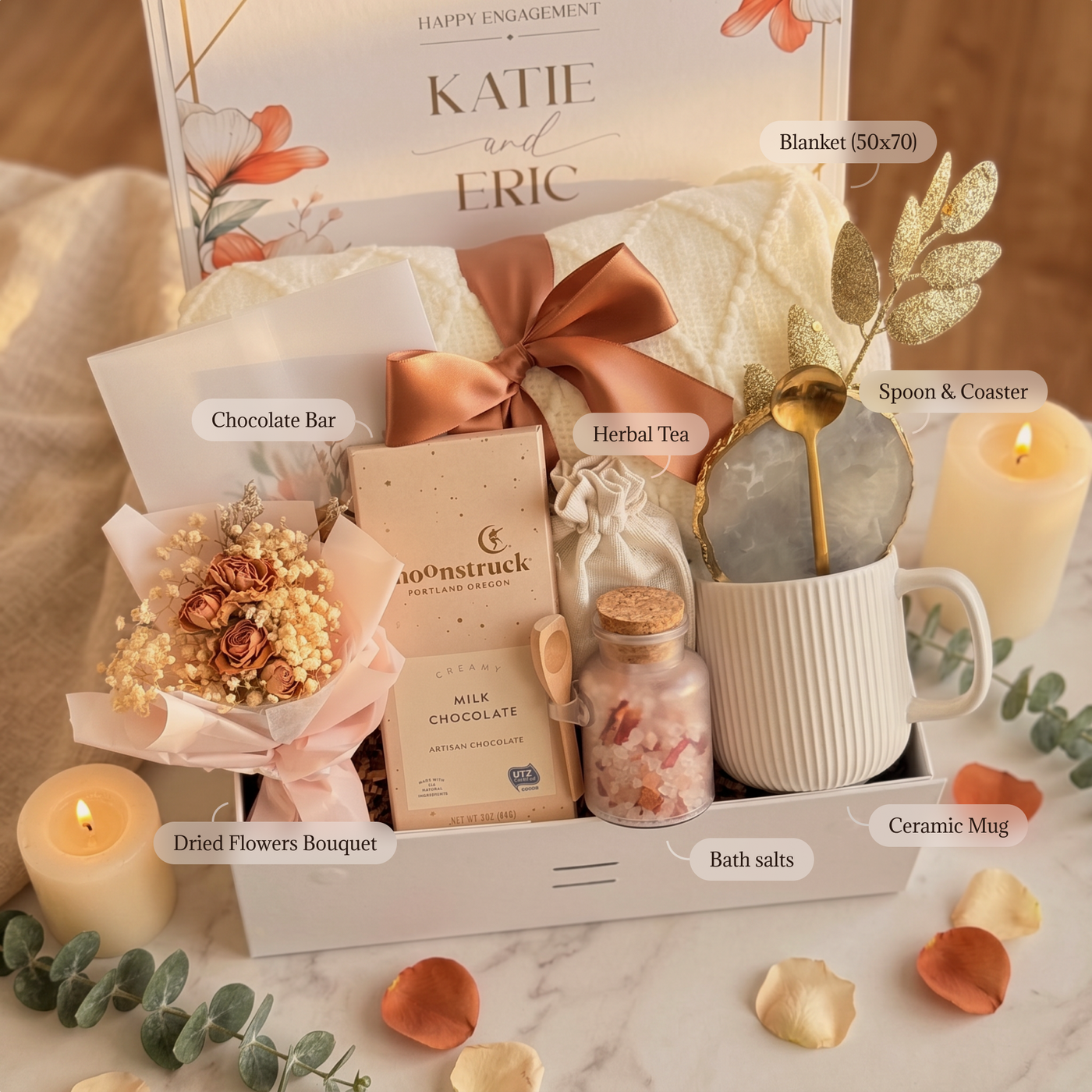 Bath Salts & Blanket Solace Box — inside view