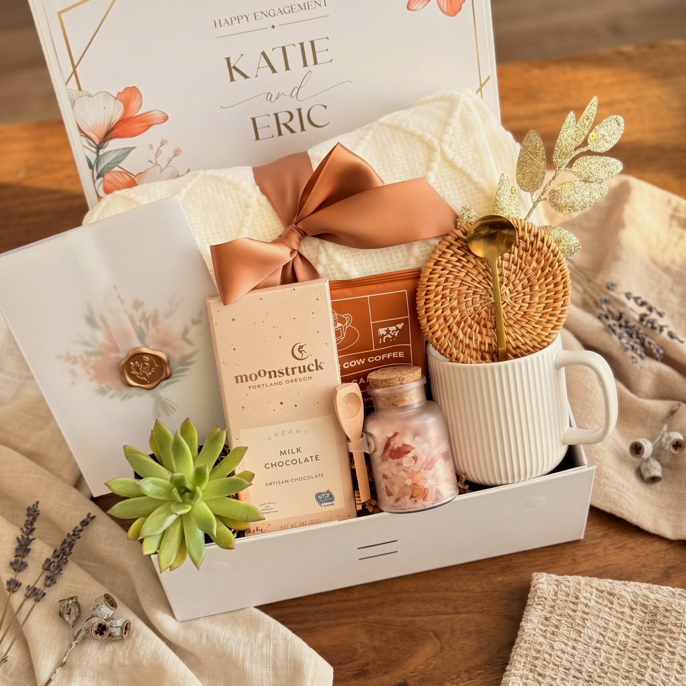 Succulent & Bath Salt Retreat Box — front view