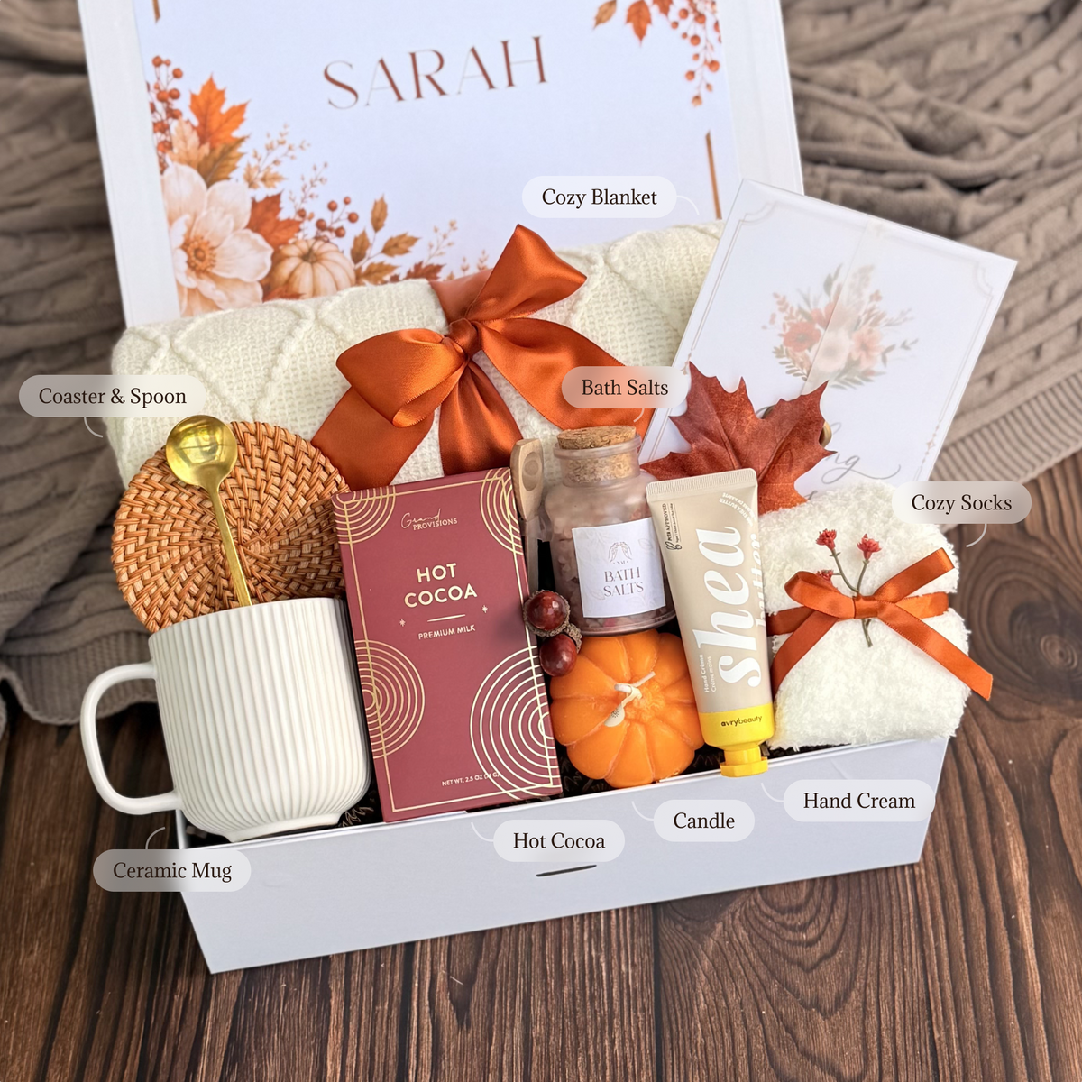 Rattan Mug & Bath Salt Retreat Box — inside view