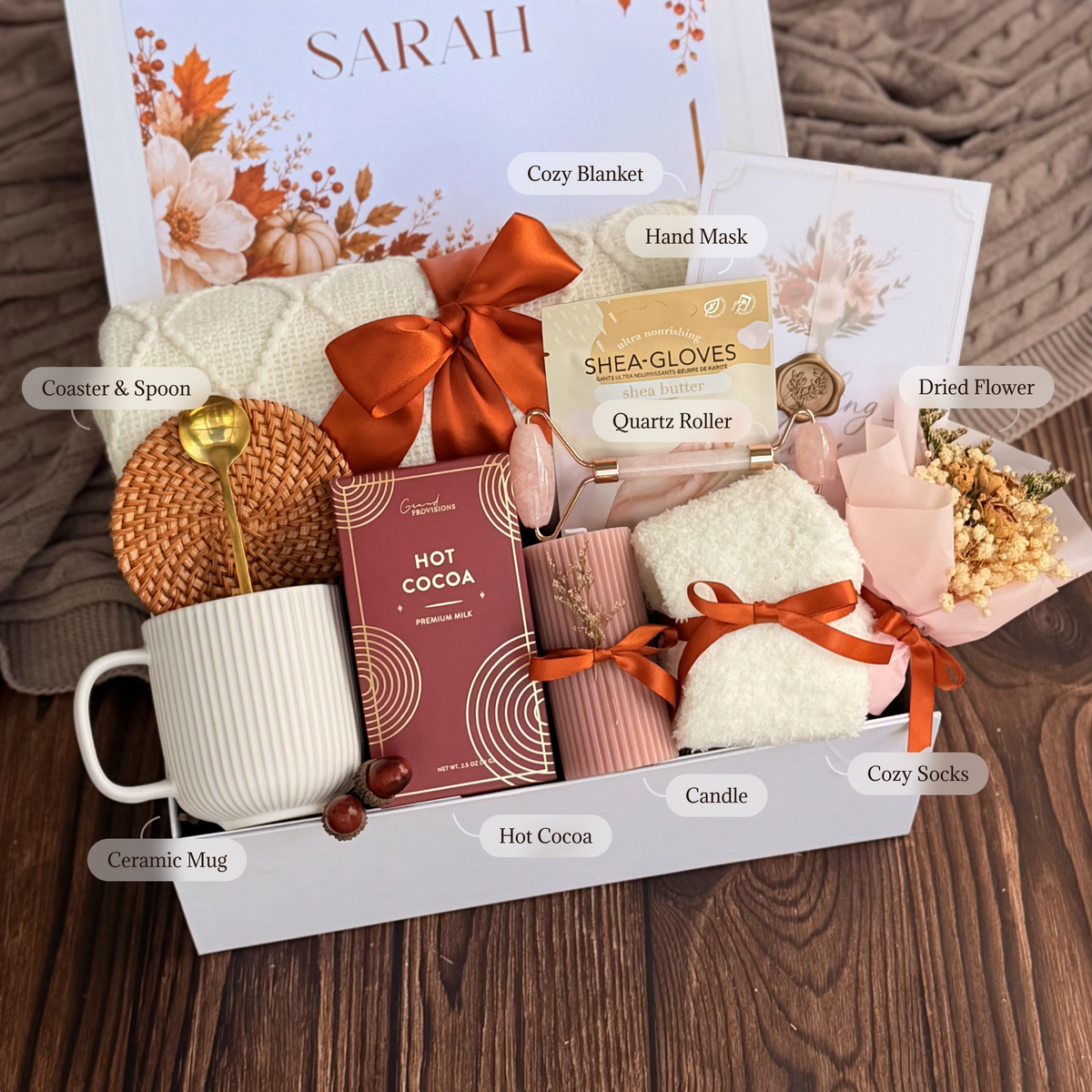 Rattan Cup Cocoa Retreat Box — inside view