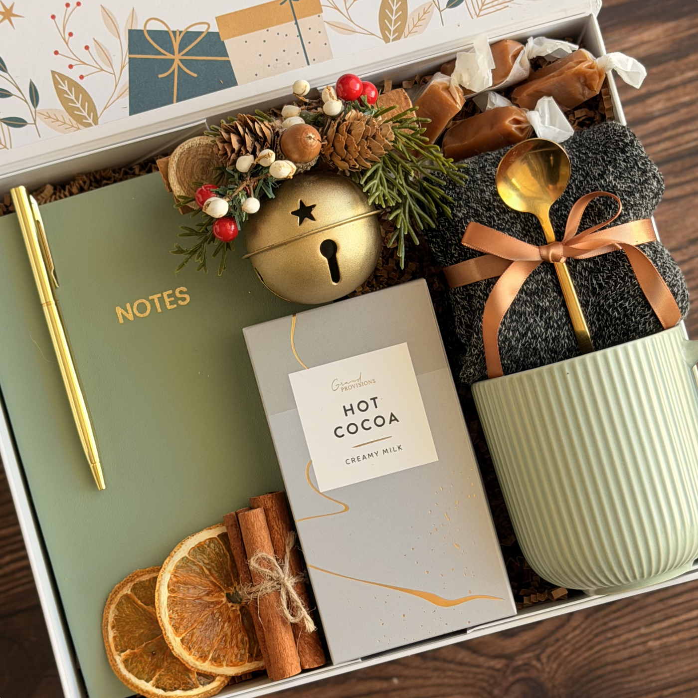 Jingle Journal Cocoa Box — inside view