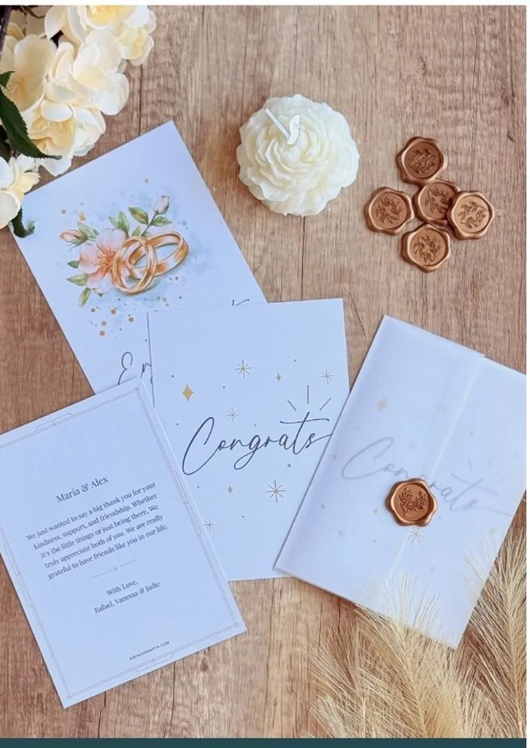Personalized greeting card with a wax seal